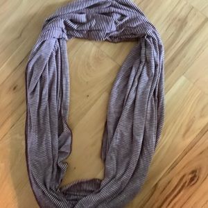 Purple Striped Infinity Scarf